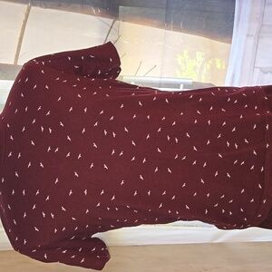 Denim & Flower Maroon Bird Tee Sz Lg